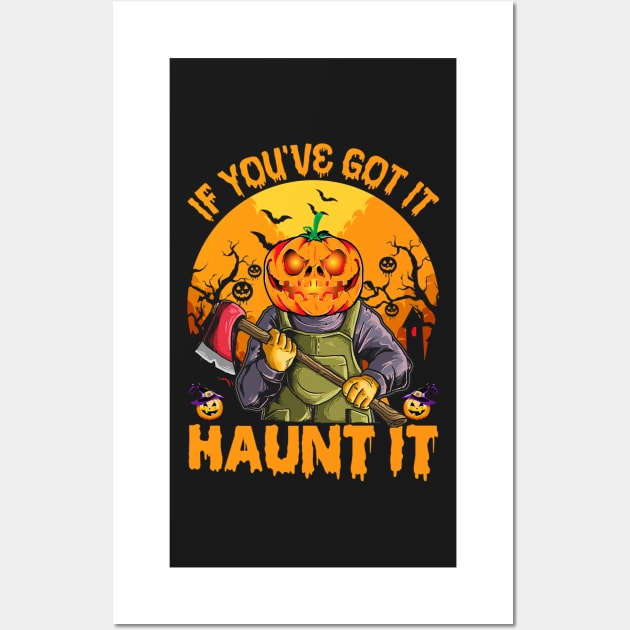 Halloween Scary Evil Pumpkin Haunt It Wall Art by oemsanex